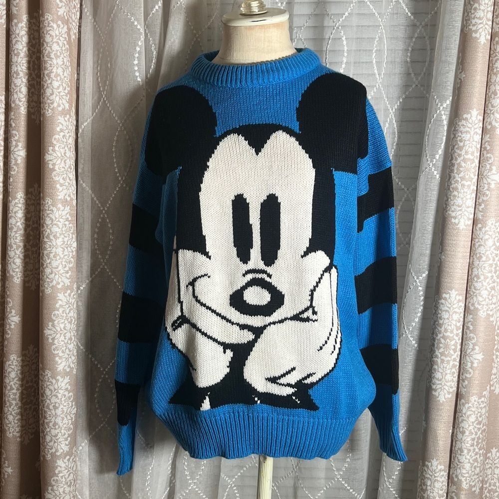 Vintage Mickey & Co. Blue Mickey Mouse Sweater Size Small